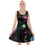 Colartive, Aesthetic, Amoled, Black, Colorful, Desenho Reversible Velvet Sleeveless Dress