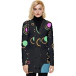 Colartive, Aesthetic, Amoled, Black, Colorful, Desenho Button Up Hooded Coat 