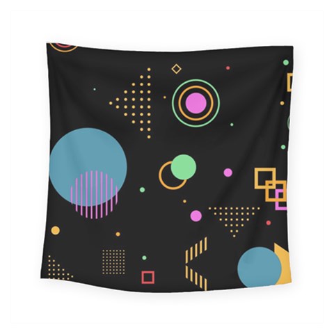 Colartive, Aesthetic, Amoled, Black, Colorful, Desenho Square Tapestry (Small) from ArtsNow.com