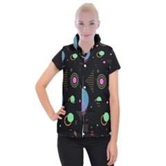 Colartive, Aesthetic, Amoled, Black, Colorful, Desenho Women s Button Up Vest from ArtsNow.com