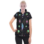 Colartive, Aesthetic, Amoled, Black, Colorful, Desenho Women s Button Up Vest