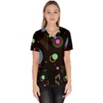 Colartive, Aesthetic, Amoled, Black, Colorful, Desenho Women s V-Neck Scrub Top