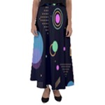 Colartive, Aesthetic, Amoled, Black, Colorful, Desenho Flared Maxi Skirt