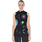 Colartive, Aesthetic, Amoled, Black, Colorful, Desenho Mock Neck Shell Top