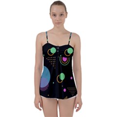 Colartive, Aesthetic, Amoled, Black, Colorful, Desenho Babydoll Tankini Top from ArtsNow.com