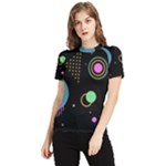 Colartive, Aesthetic, Amoled, Black, Colorful, Desenho Women s Short Sleeve Rash Guard