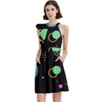 Colartive, Aesthetic, Amoled, Black, Colorful, Desenho Cocktail Party Halter Sleeveless Dress With Pockets