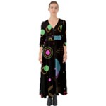 Colartive, Aesthetic, Amoled, Black, Colorful, Desenho Button Up Boho Maxi Dress