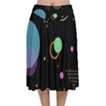 Colartive, Aesthetic, Amoled, Black, Colorful, Desenho Velvet Flared Midi Skirt