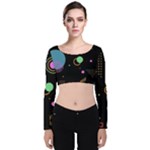 Colartive, Aesthetic, Amoled, Black, Colorful, Desenho Velvet Long Sleeve Crop Top