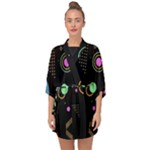 Colartive, Aesthetic, Amoled, Black, Colorful, Desenho Half Sleeve Chiffon Kimono