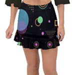 Colartive, Aesthetic, Amoled, Black, Colorful, Desenho Fishtail Mini Chiffon Skirt