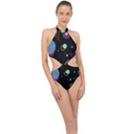 Colartive, Aesthetic, Amoled, Black, Colorful, Desenho Halter Side Cut Swimsuit