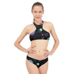 Colartive, Aesthetic, Amoled, Black, Colorful, Desenho High Neck Bikini Set