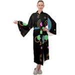 Colartive, Aesthetic, Amoled, Black, Colorful, Desenho Maxi Velvet Kimono