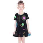 Colartive, Aesthetic, Amoled, Black, Colorful, Desenho Kids  Simple Cotton Dress