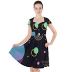 Colartive, Aesthetic, Amoled, Black, Colorful, Desenho Cap Sleeve Midi Dress