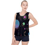 Colartive, Aesthetic, Amoled, Black, Colorful, Desenho Bubble Hem Chiffon Tank Top