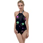 Colartive, Aesthetic, Amoled, Black, Colorful, Desenho Go with the Flow One Piece Swimsuit