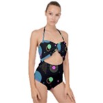 Colartive, Aesthetic, Amoled, Black, Colorful, Desenho Scallop Top Cut Out Swimsuit