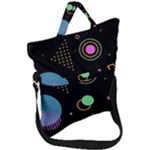 Colartive, Aesthetic, Amoled, Black, Colorful, Desenho Fold Over Handle Tote Bag