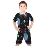 Colartive, Aesthetic, Amoled, Black, Colorful, Desenho Kids  T-Shirt and Shorts Set