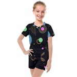 Colartive, Aesthetic, Amoled, Black, Colorful, Desenho Kids  Mesh T-Shirt and Shorts Set