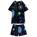 Colartive, Aesthetic, Amoled, Black, Colorful, Desenho Kids  Swim T-Shirt and Shorts Set