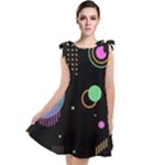 Colartive, Aesthetic, Amoled, Black, Colorful, Desenho Tie Up Tunic Dress