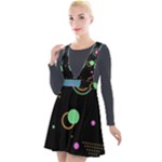 Colartive, Aesthetic, Amoled, Black, Colorful, Desenho Plunge Pinafore Velour Dress