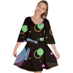 Colartive, Aesthetic, Amoled, Black, Colorful, Desenho Velour Kimono Dress