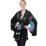 Colartive, Aesthetic, Amoled, Black, Colorful, Desenho Long Sleeve Velvet Kimono 