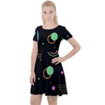 Colartive, Aesthetic, Amoled, Black, Colorful, Desenho Cap Sleeve Velour Dress 