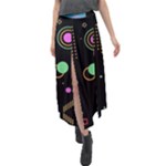 Colartive, Aesthetic, Amoled, Black, Colorful, Desenho Velour Split Maxi Skirt