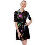 Colartive, Aesthetic, Amoled, Black, Colorful, Desenho Belted Shirt Dress