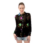 Colartive, Aesthetic, Amoled, Black, Colorful, Desenho Long Sleeve Chiffon Shirt