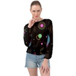 Colartive, Aesthetic, Amoled, Black, Colorful, Desenho Banded Bottom Chiffon Top