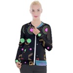 Colartive, Aesthetic, Amoled, Black, Colorful, Desenho Casual Zip Up Jacket