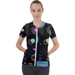 Colartive, Aesthetic, Amoled, Black, Colorful, Desenho Short Sleeve Zip Up Jacket