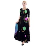 Colartive, Aesthetic, Amoled, Black, Colorful, Desenho Half Sleeves Maxi Dress