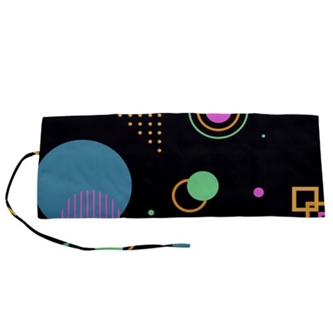 Colartive, Aesthetic, Amoled, Black, Colorful, Desenho Roll Up Canvas Pencil Holder (S) from ArtsNow.com