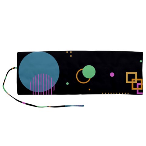 Colartive, Aesthetic, Amoled, Black, Colorful, Desenho Roll Up Canvas Pencil Holder (M) from ArtsNow.com