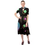 Colartive, Aesthetic, Amoled, Black, Colorful, Desenho Keyhole Neckline Chiffon Dress