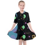 Colartive, Aesthetic, Amoled, Black, Colorful, Desenho Kids  All Frills Chiffon Dress