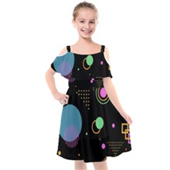 Kids  Cut Out Shoulders Chiffon Dress 