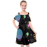 Colartive, Aesthetic, Amoled, Black, Colorful, Desenho Kids  Cut Out Shoulders Chiffon Dress