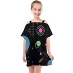 Colartive, Aesthetic, Amoled, Black, Colorful, Desenho Kids  One Piece Chiffon Dress