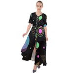 Colartive, Aesthetic, Amoled, Black, Colorful, Desenho Waist Tie Boho Maxi Dress