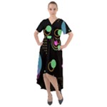 Colartive, Aesthetic, Amoled, Black, Colorful, Desenho Front Wrap High Low Dress