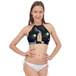 Colartive, Aesthetic, Amoled, Black, Colorful, Desenho Cross Front Halter Bikini Top